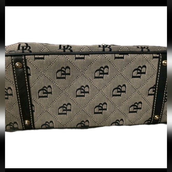 Dooney & Bourke 1975 Signature Satchel Shoulder Bag Designer Black/Gray DB134V - Picture 13 of 16